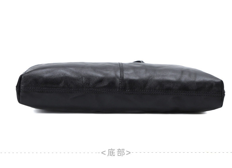 Túi xách tay nam da bò thật 37×7×26 cm kiểu công sở có quai đeo chéo — Màu đen chi tiết 16