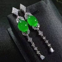 Серьги серковый халцедон зеленый агат халцедон инкрустированный кисточкой серьги розовый агат длинные серьги