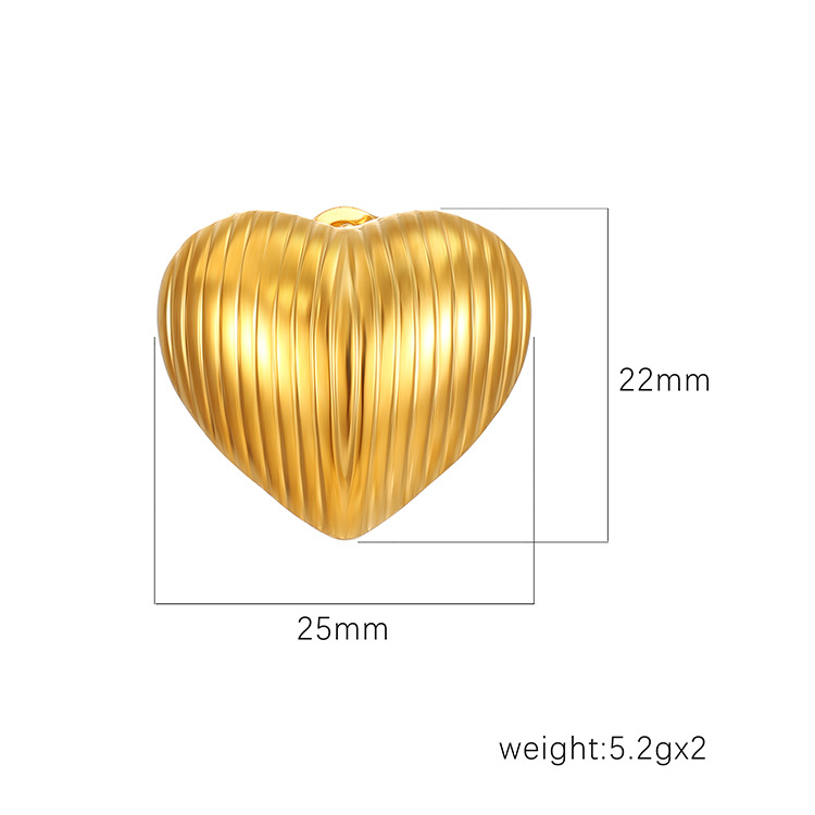 Pendientes de acero inoxidable huecos de amor de moda europea y americana transfronteriza para mujer Pendientes de oro chapados de 18 quilates de alta gama al por mayor