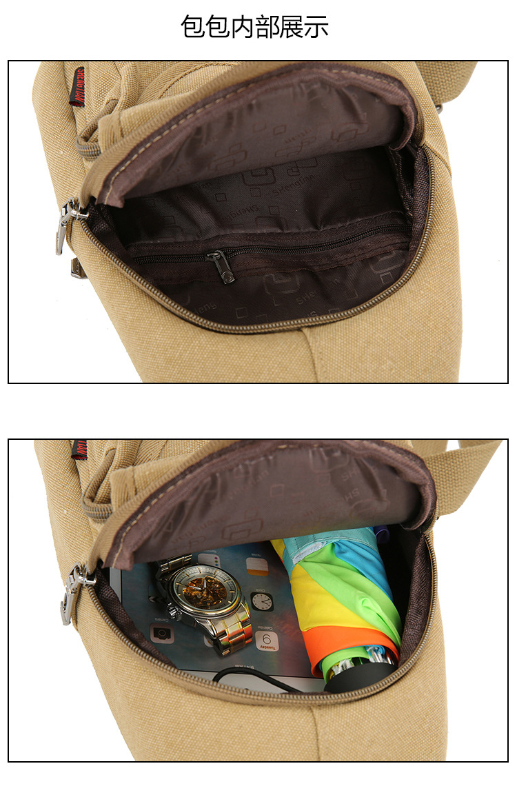 New men's chest bags, Korean-style single-shoulder bags, crossbody bags, men's and women's backpacks, Korean-style casual canvas bags, wholesale from manufacturers undefined