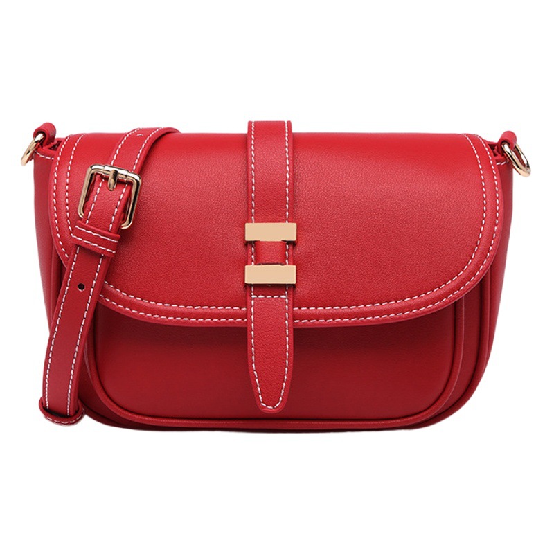 Bolsos Bolso de cuero genuino de las mujeres nueva moda Otoño e Invierno estilo coreano bolso de las mujeres nicho diseño de alto sentido bolsa de mensajero de las mujeres