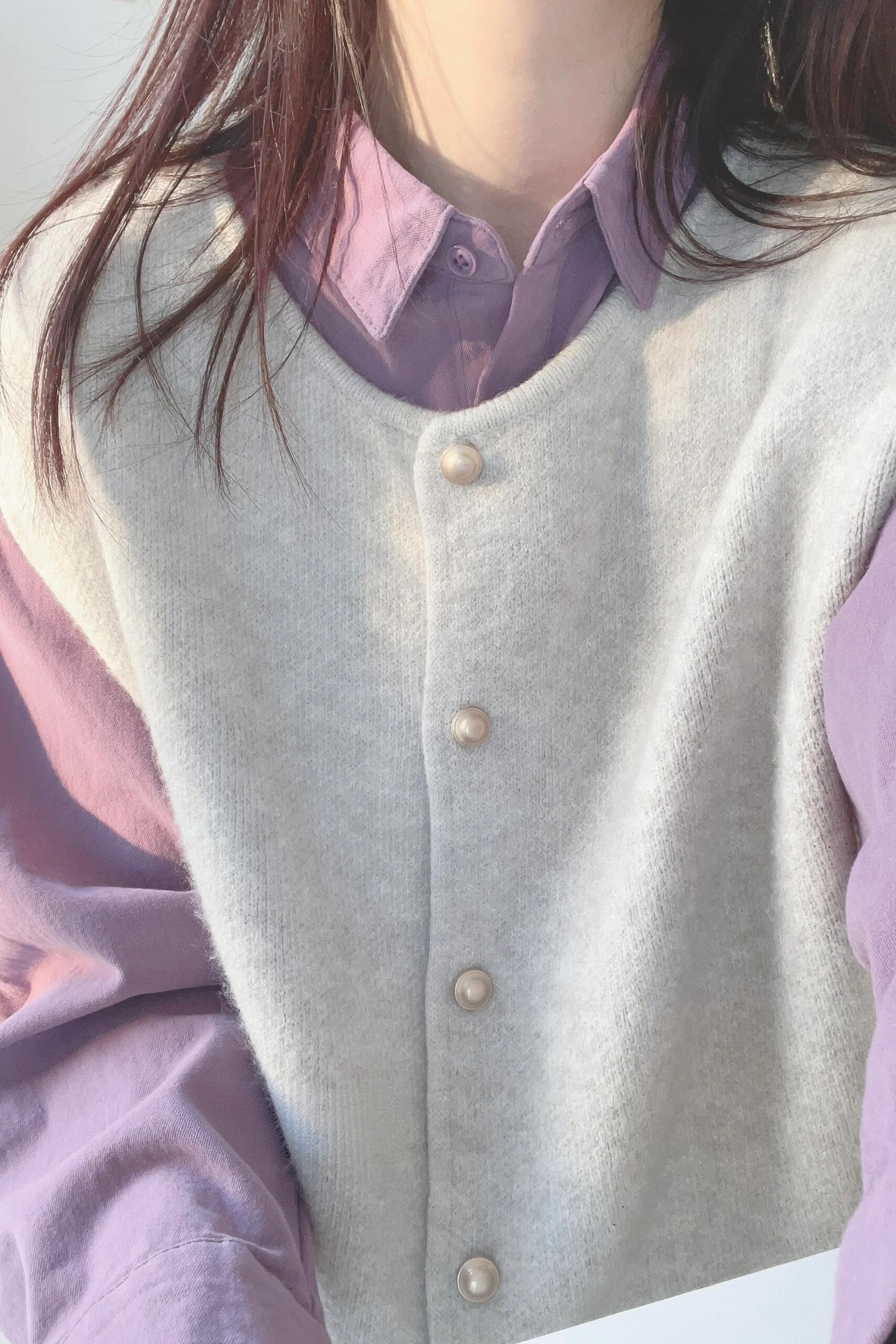 Purple shirt, vest