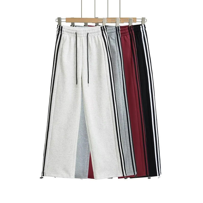 American-Style Striped Jogger Pants for Women 2025 Spring and Autumn High-Waisted Slimming Casual Straight Narrow Wide-Leg Pants American-Style Striped Jogger Pants for Women 2025 Spring and Autumn High-Waisted Slimming Casual Straight Narrow Wide-Leg Pants