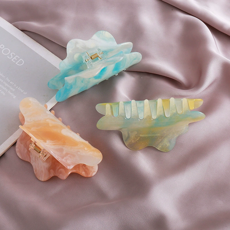 Big accessory, acrylic hairgrip, shark, ponytail, gradient, cloud