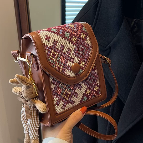 High-End Niche Rhombus-Patterned Mobile Phone Bag for Women, 2026 New Trendy Fashion Shoulder Bag, Niche Fashion Crossbody Bag for Women