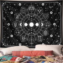 十二星座挂毯跨境外贸星空塔罗牌月相波西米亚挂布卧室装饰背景布