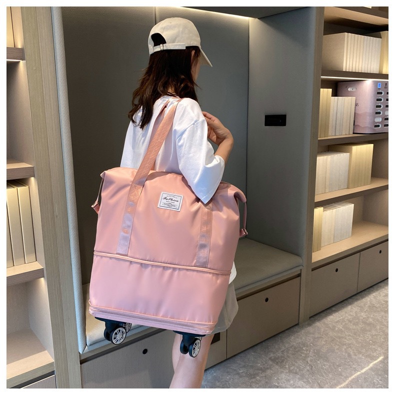 Travel Bag Large Capacity Universal Wheel Student Business Trip Maternity Storage Bag Waterproof Dry and Wet Separation Expandable Luggage Bag