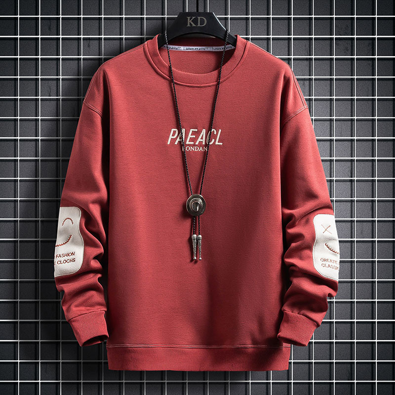 159 Spring and Autumn Long Sleeve T-Shirt Men's Korean Style Teenager Bottoming Shirt Top Clothes Trendy Ins Sweater Men's Clothing