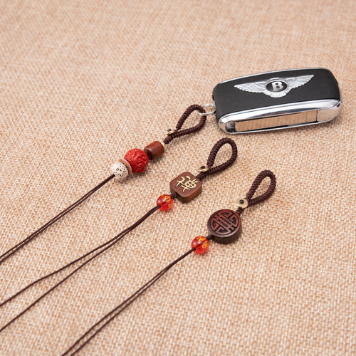 Wholesale diamond knot keychain braided rope flat knot keychain pendant semi-finished product No. 72 jade wire handmade hanging jewelry