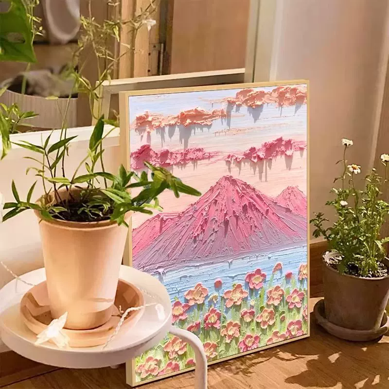 肌理感装饰画客厅沙发背景挂画卧室床头壁画油画玄关海报桌面摆画