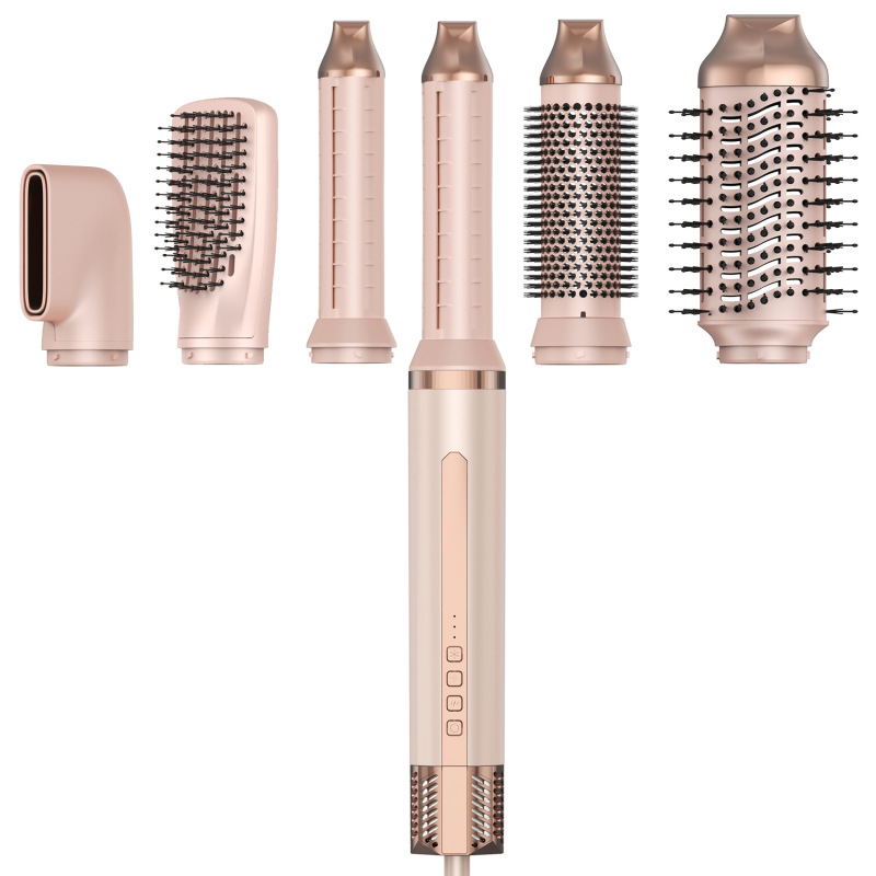 国境を越えた売れ筋の高速ヘアドライヤー、多機能自動ヘアアイロン、ストレートとカールの両用マイナスイオン6イン1熱風コーム|undefined