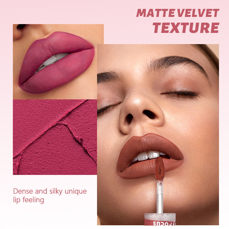 Poudre à lèvres PINKYFOCUS Lip Mud Mist Matte 26 couleurs Rouge à lèvres velours rendu des couleurs durable Brillant à lèvres_voghion.com
