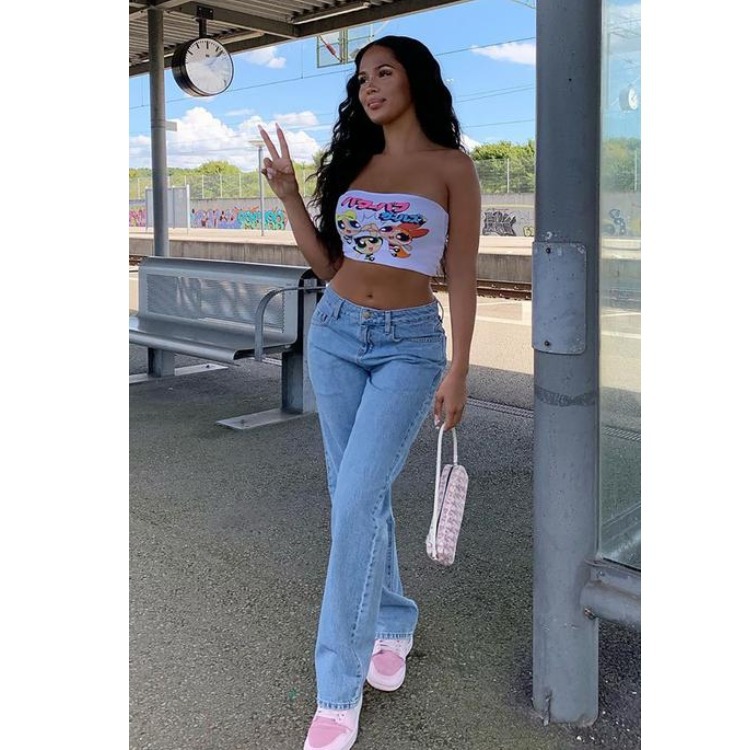 Jeans de Pierna Recta de Color Claro, Estilo Europeo y Americano, para Comercio Exterior Transfronterizo en AliExpress y EBAY