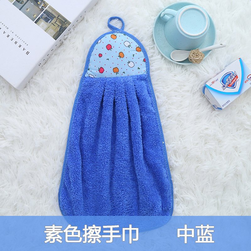 加厚家用卫生间厨房擦手巾挂式可爱卡通珊瑚绒吸水抹布儿童擦手布|undefined