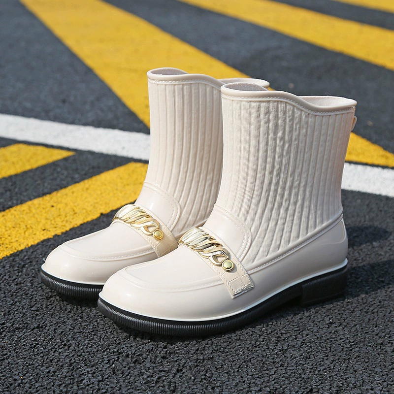 Женские резиновые сапоги, модная универсальная уличная Удобная Водная обувь, непромокаемые Нескользящие, Холодостойкие, теплые, женские резиновые сапоги со съемной флисовой подкладкой