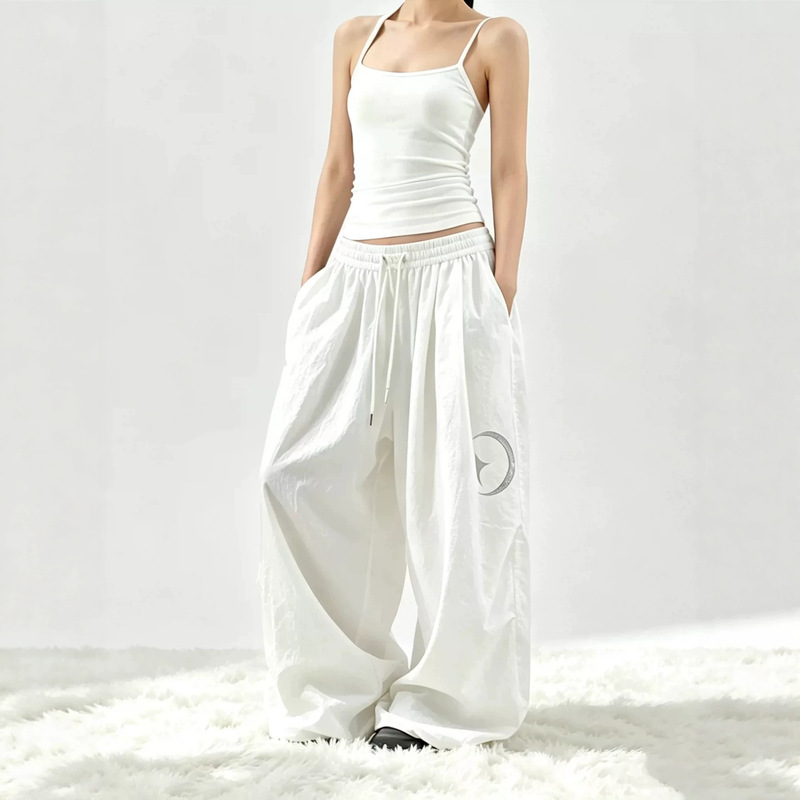American street dance trendy gothic jazz casual pants for women, new spring and autumn quick-dry versatile pleated floor-length trousers for women American street dance trendy gothic jazz casual pants for women, new spring and autumn quick-dry versatile pleated floor-length trousers for women