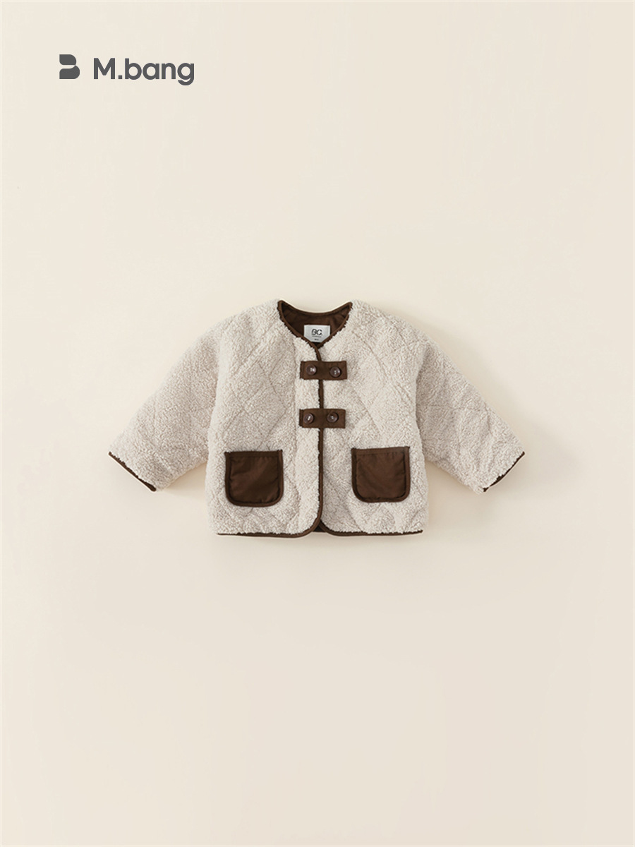 Babycity invierno estilo coreano niñas de piel engrosada abrigo de algodón acolchado chaqueta de los niños DY82033