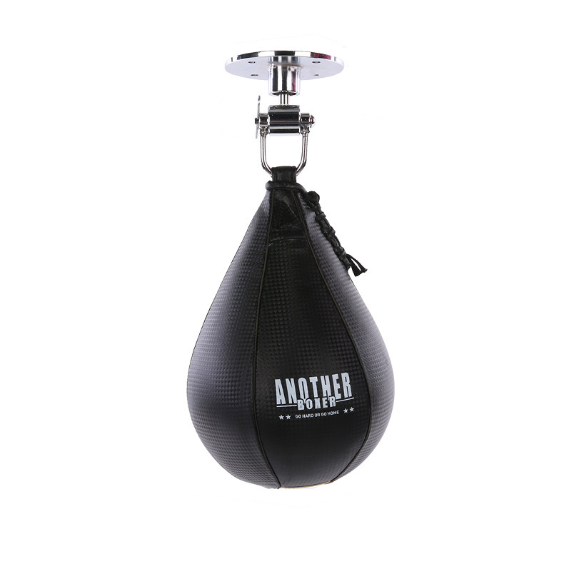 AN boxing speed ball pear ball for speed training, using a boxing ball with a textured black surface, can be used with a spinner, durable