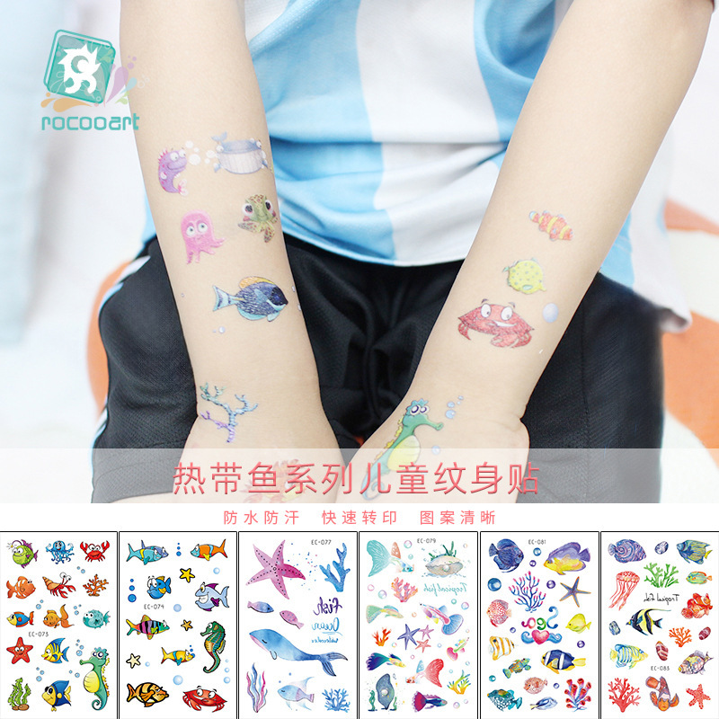 Ricklon New Fun Tattoo Sticker for Children Waterproof Original Tropical Fish Tattoo Sticker Temporary Tattoo Sticker Ricklon New Fun Tattoo Sticker for Children Waterproof Original Tropical Fish Tattoo Sticker Temporary Tattoo Sticker