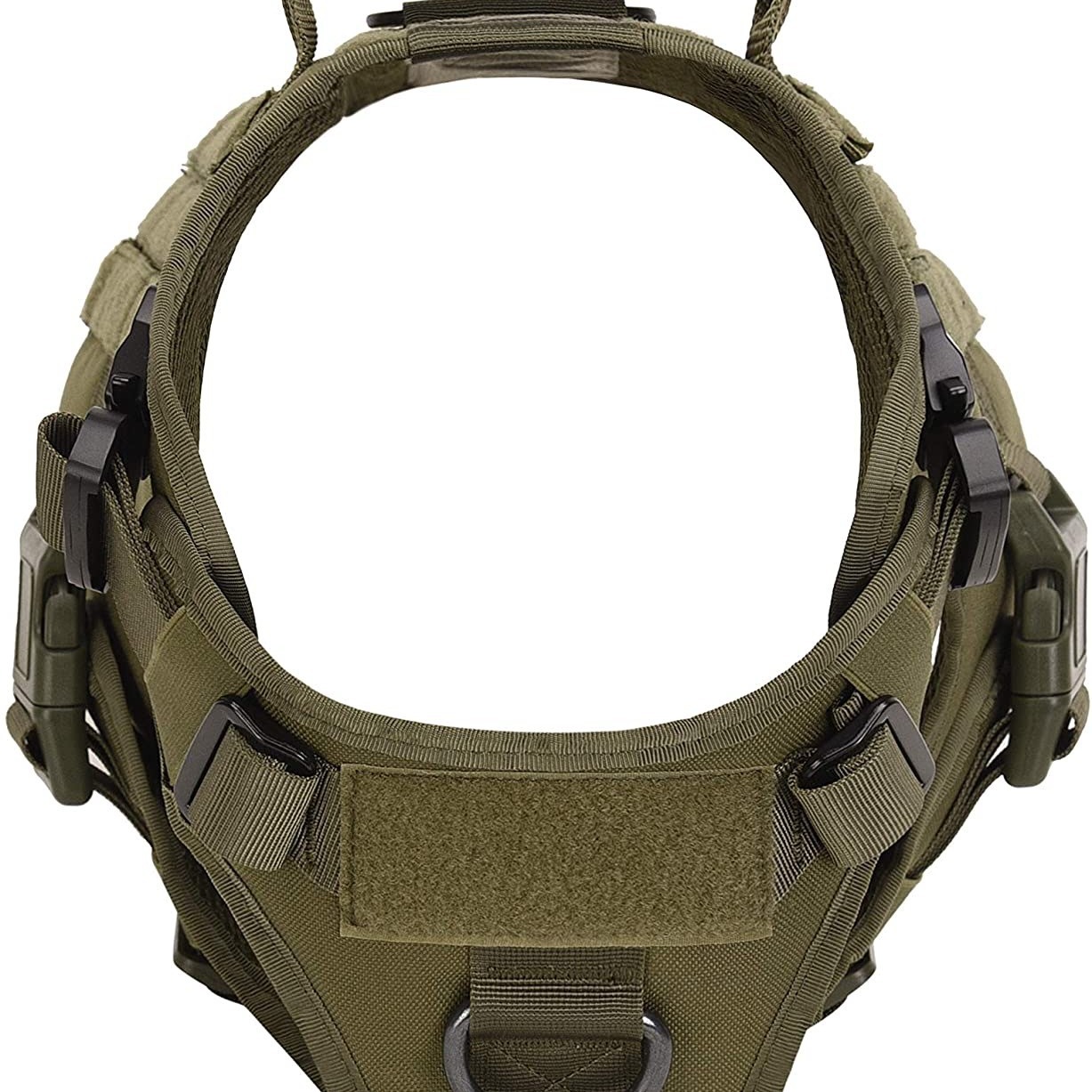 (2개) 금속 버클과 루프 패널 탄성 개 밧줄이있는 손잡이 훈련이있는 전술 개 조끼