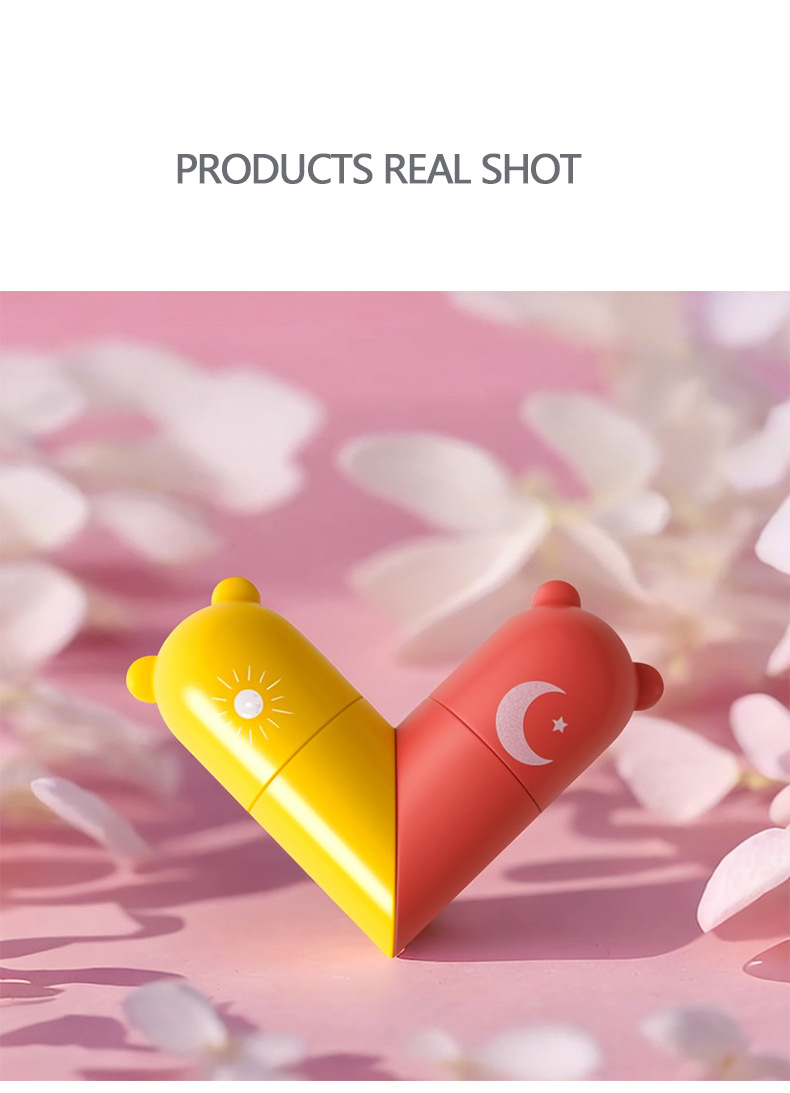 PCU Autumn/Winter Edition Heart-shaped Double-Head Moisturizing Lipstick, Heart-shaped Moisturizing Vaseline Anti-Cracking Healthy Children's Lipstick undefined