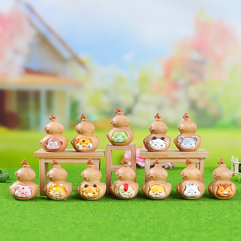 Trendy Chinese-Style Creative Fortune and Prosperity Small Zodiac Figurines, Home Entrance and Coffee Table Decorations, Exquisite Small Gifts, Wholesale from Manufacturer