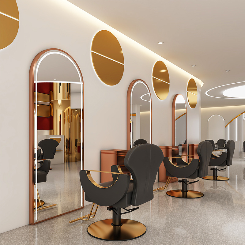 Barbería espejo tablero de corte de cabello espejo teñido cabello espejo gabinete integral salón de peluquería especial tablero de espejo gabinete espejo