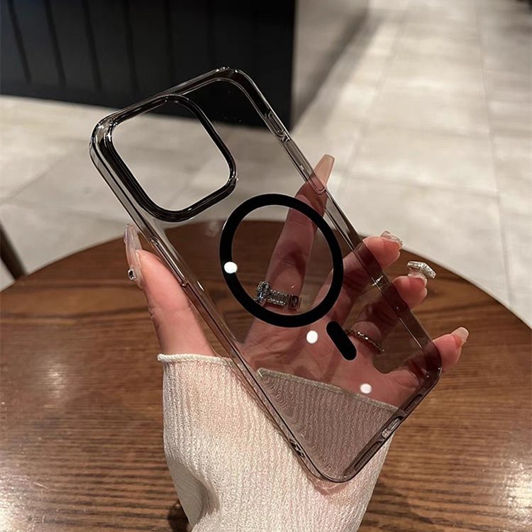 超薄透明磁吸硬壳适用iPhone16promax手机壳苹果17简约13高级感14|undefined