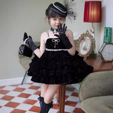 儿童赫本公主裙女童黑天鹅气质连衣裙洛丽塔lolita重工礼服公主裙