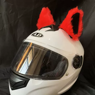 Rider Plush Ear Accessories – Motosiklet dəbilqələri - a-pair-of-red-and-black-cat-ears