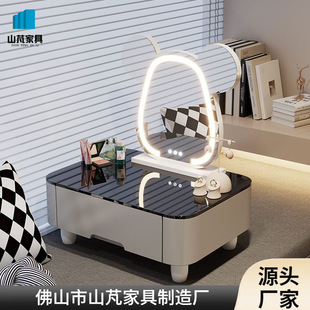 Nordic Solid Wood Bay Window Dressing Table Light Luxury Bedroom Small Apartment Mini Dressing Table Princess Small Balcony Makeup Table