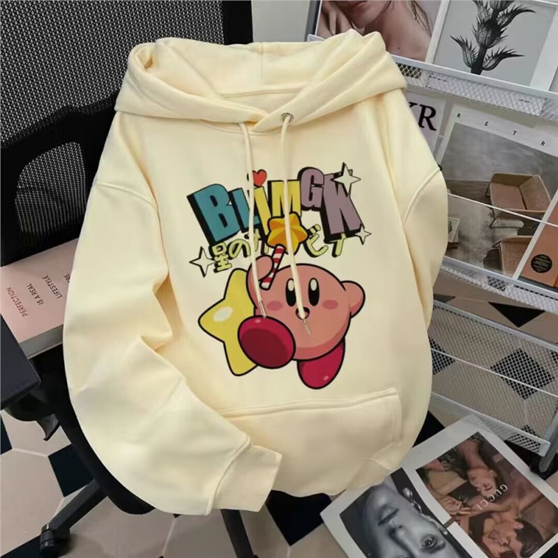 Silver Fox Velvet Cartoon Star Kabi Hooded Sweatshirt Men's and Women's Trendy Ins Casual Autumn and Winter Loose Foreign Style Jacket