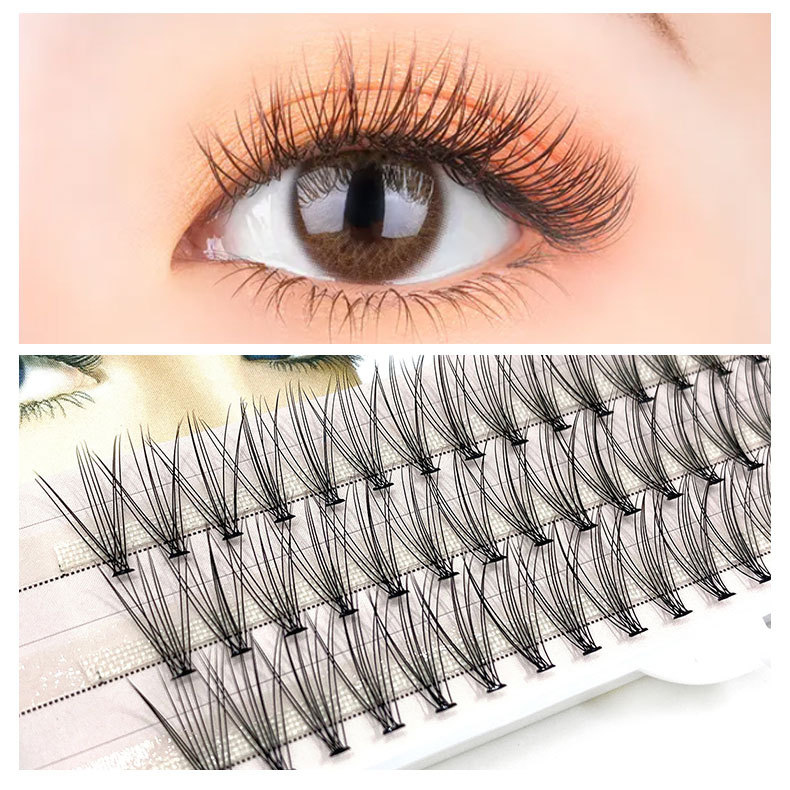 3 Rows 10P Barbie Hair Segmented Simulation Self-Grafting Individual False Eyelash False Eyelashes Soft Single Cluster Planting Self-Grafting Eyelashes