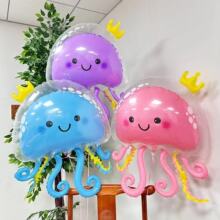 批发卡通儿童派对装饰网红八爪鱼造型地推摆摊热卖水母铝膜大气球