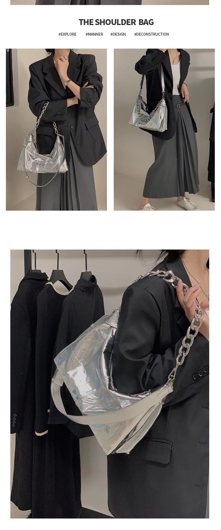 Chain Handheld Tote Shoulder 2024 New Simple Crossbody Commuter Women's Texture Genuine Leather Big Bag_voghion.com