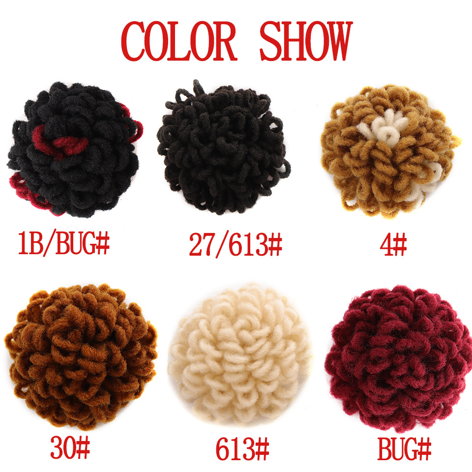Synthetic hair women's dirty braids high-temperature silk hair bun drawstring style explosive fluffy head_voghion.com