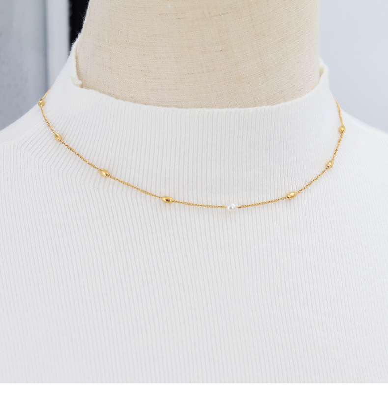 Simple Style Geometric Pearl Plating Pearl Necklace 1 Piece