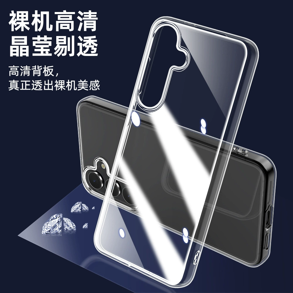 Подходит для Samsung S24, прозрачный чехол для мобильного телефона из ТПУ с очень большими отверстиями, не желтеет, универсальный простой, высокопрозрачный мягкий чехол
