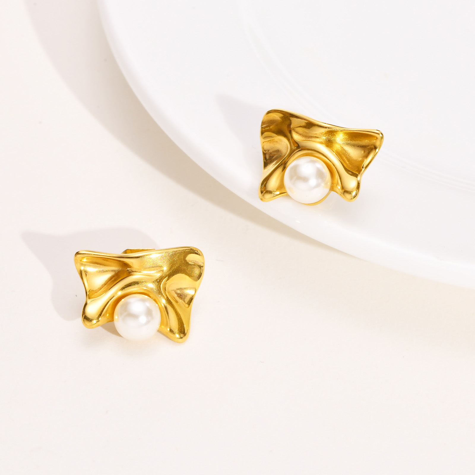 Casual Geometric Titanium Steel Plating Ear Studs 1 Pair