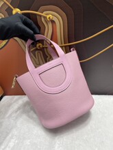 高货TC猪鼻子斜挎菜篮子包TOGO头层皮手提in the loop水桶包女包