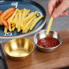 ステンレス製の丸い小皿、厚みのある日本と韓国風のソース皿、深めのピクルス皿、醤油ディップ皿、家庭用調味料