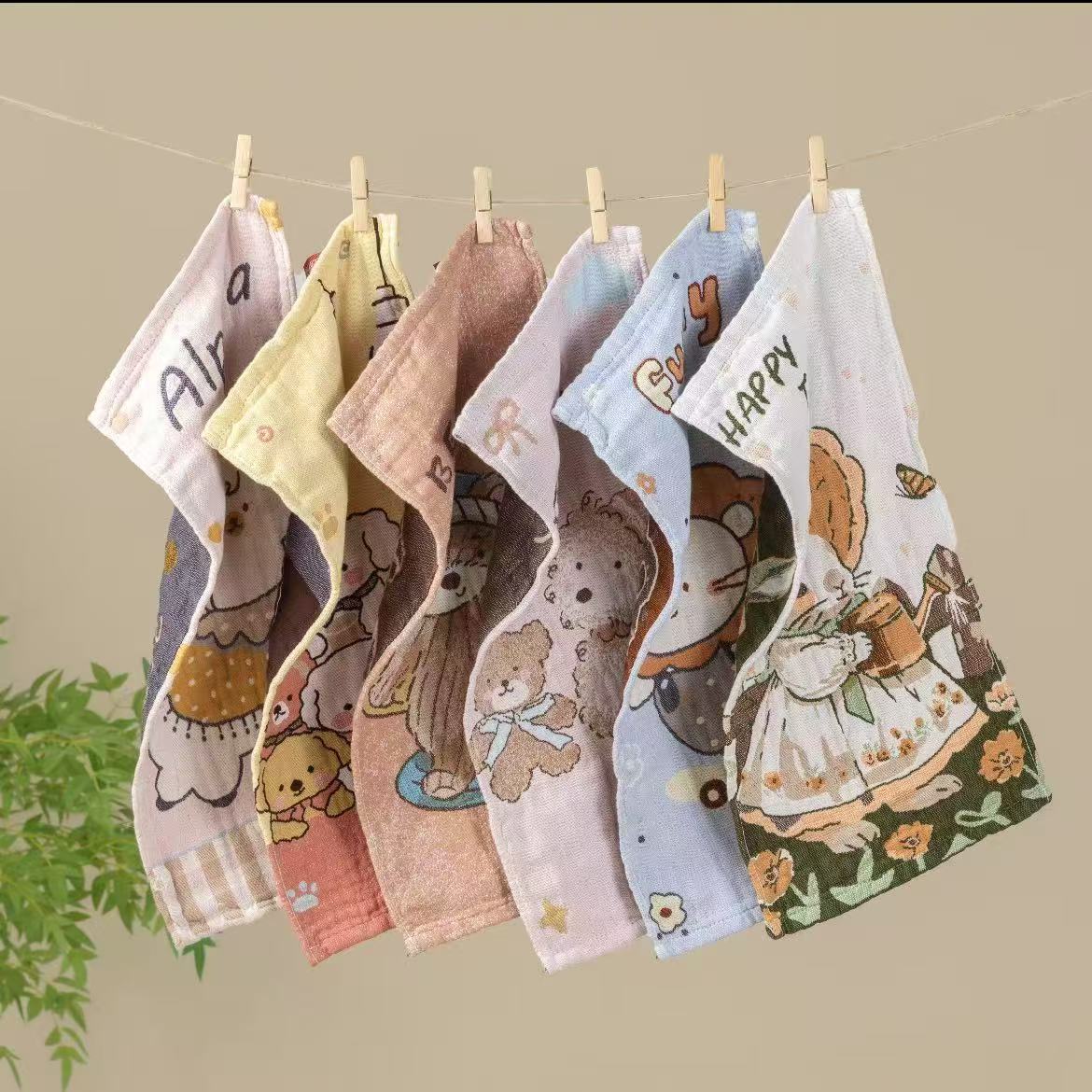antibacterial gauze cotton towel for home use for face washing