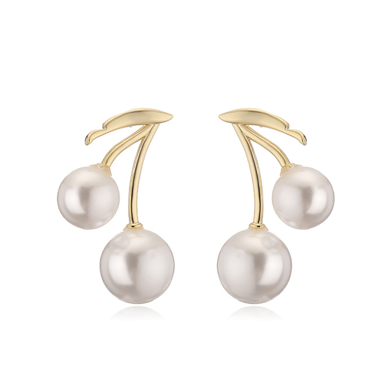 Holiday, Party Occasion 1 Pair Sweet Cherry Copper Ear Studs