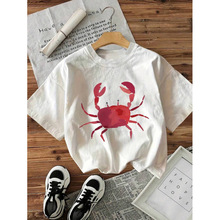 G 31264 Red crab print loose T-shirt ��ɫ�зӡ������ T ��