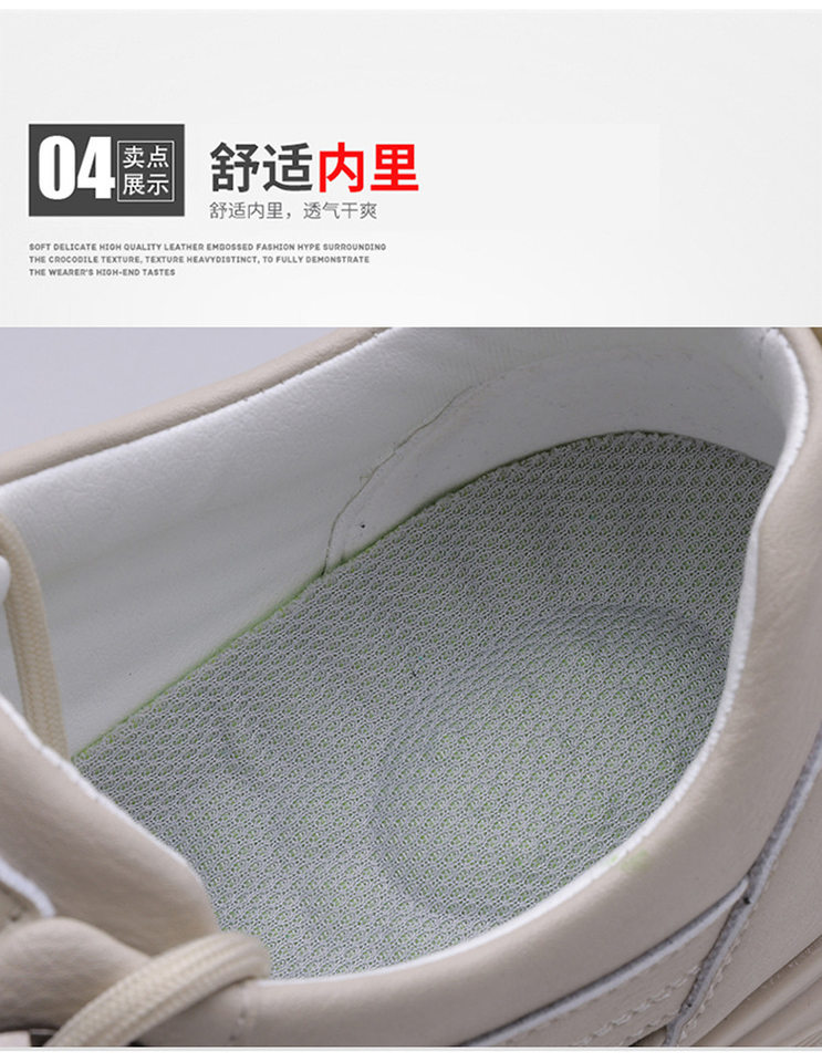 Giày da nam sneaker cổ thấp khâu chỉ thủ công, đế bằng, dây buộc phía trước — Màu nâu, Màu trắng, màu đen chi tiết 14