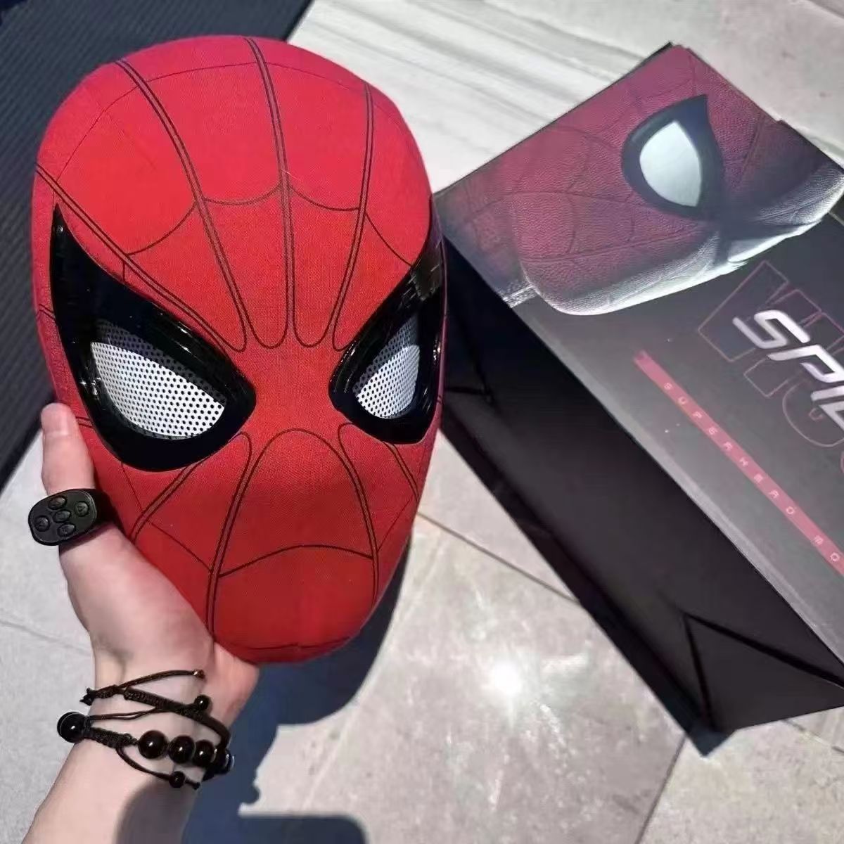 Marvel Spider-Man Far From Home Electric Movable Eyes ABS and Fabric Mask