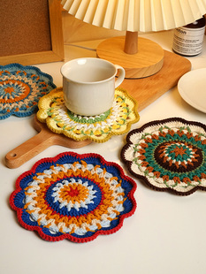 Handmade DIY Mandala Insulated Coaster Crochet Beginner's Entry-Level Boredom Relief Wool Knitting Material Package