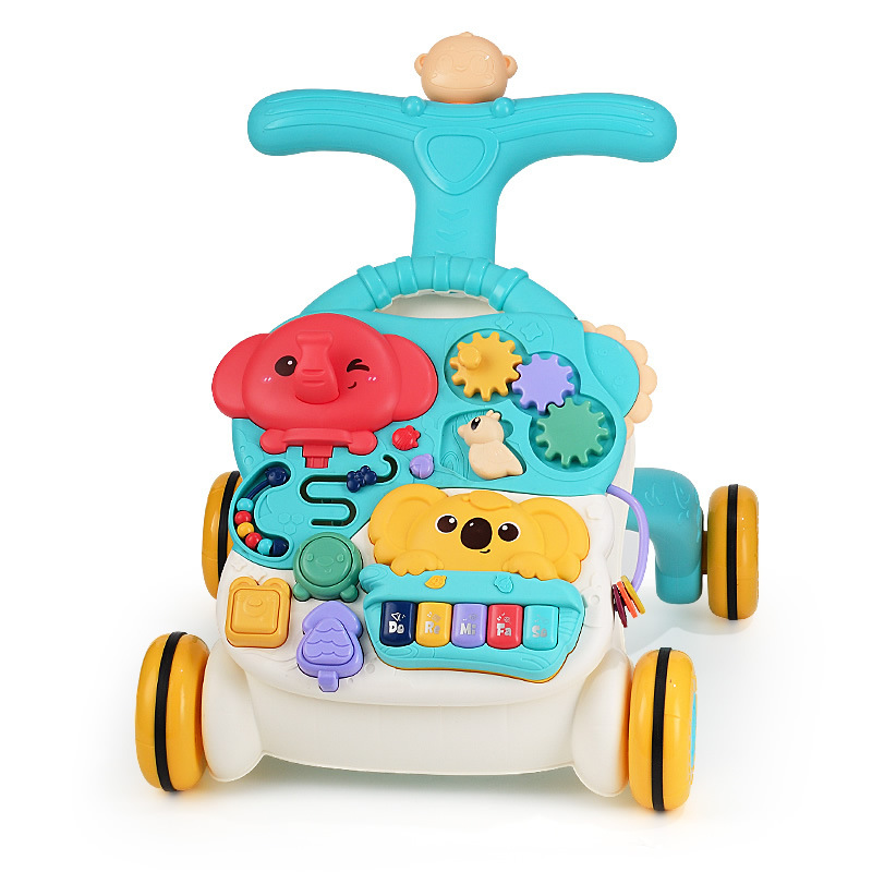 Baby Walker prevención O-leg multifuncional Carro de bebé anti-vuelco juguete de ayuda para caminar tres en uno 2