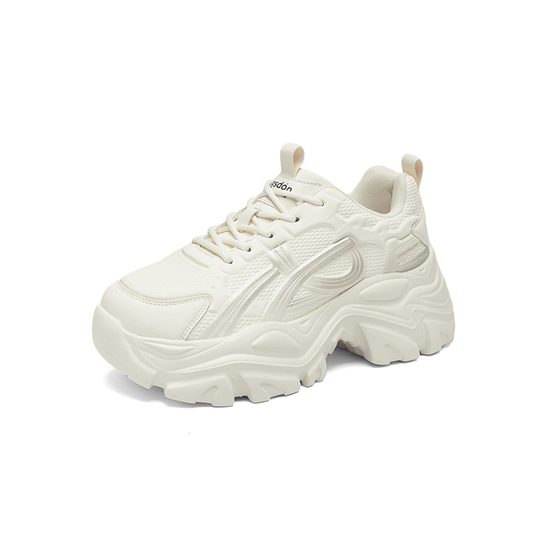 Augu Shi Deng zapatos para mujeres 2025 nuevo otoño con suela gruesa pequeña moda blanca casual zapatos deportivos de moda