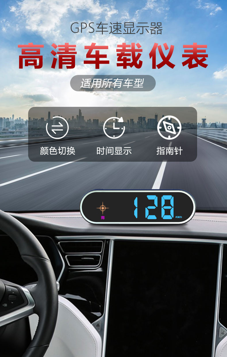Car-Mounted Electronic Speed Detector Head-Up Display Radar with Automatic Update 2024 New Model Beidou Hud Car Device